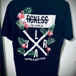 Young & Reckless Los Angeles Black Flamingo Graphic Tee